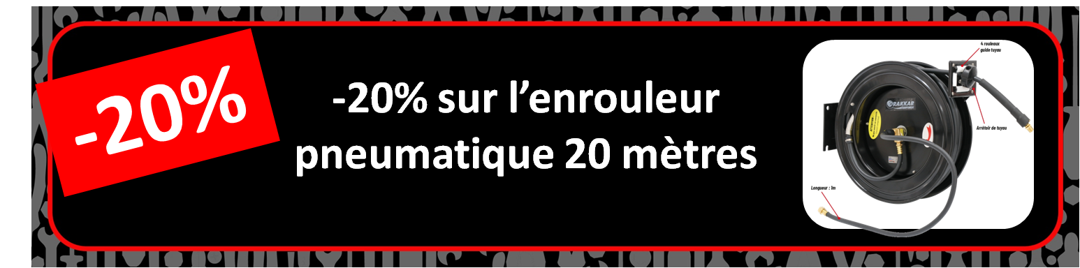 Enrouleur d'air pneumatique 20 mètres métallique